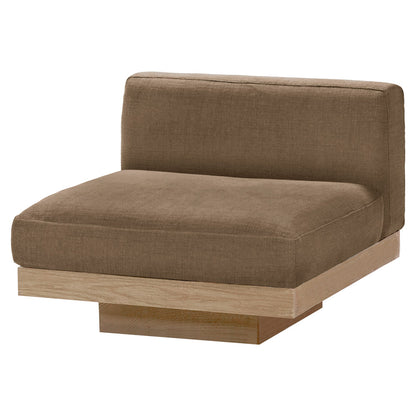 Rudolph Outdoor 1 Seater Bench - Camel Cushions, Teak Base