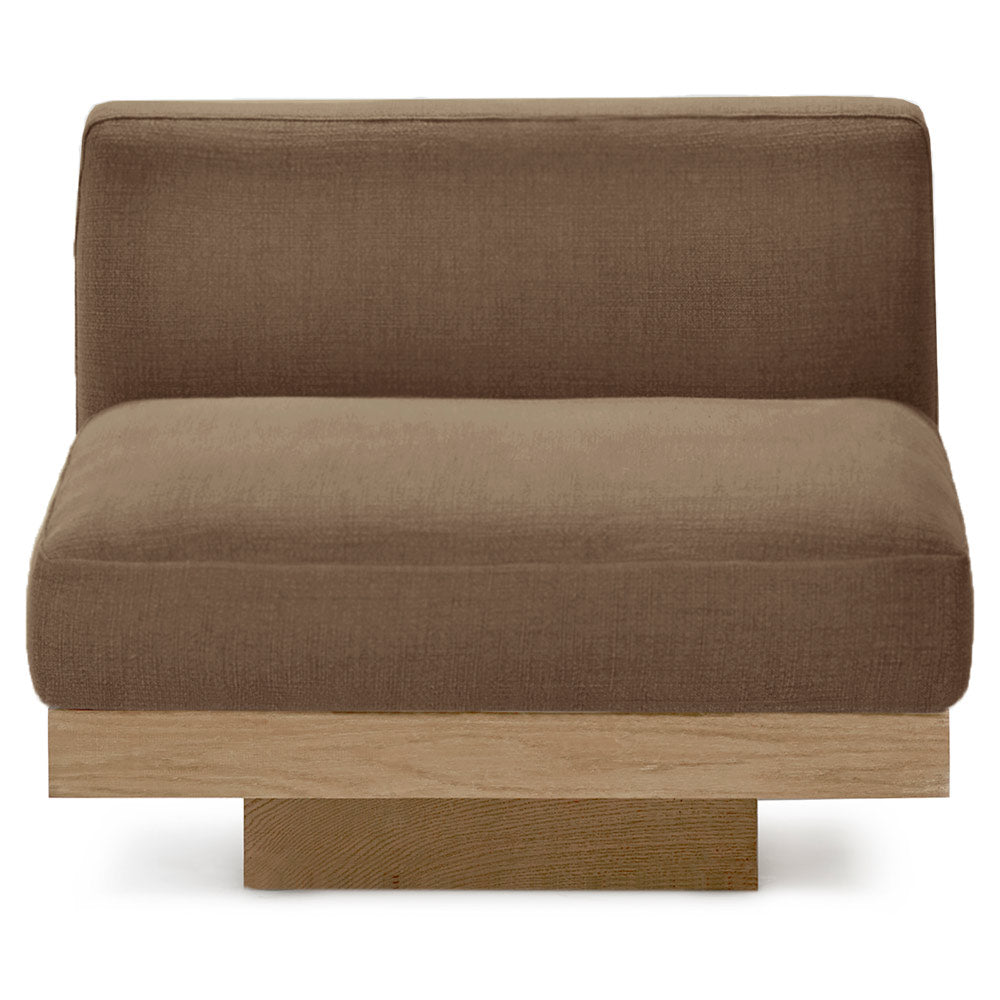 Rudolph Outdoor 1 Seater Bench - Camel Cushions, Teak Base