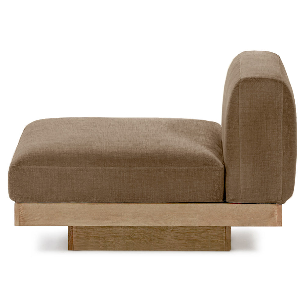 Rudolph Outdoor 1 Seater Bench - Camel Cushions, Teak Base