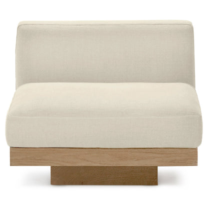 Rudolph Outdoor 1 Seater Bench - Chalk Cushions, Teak Base