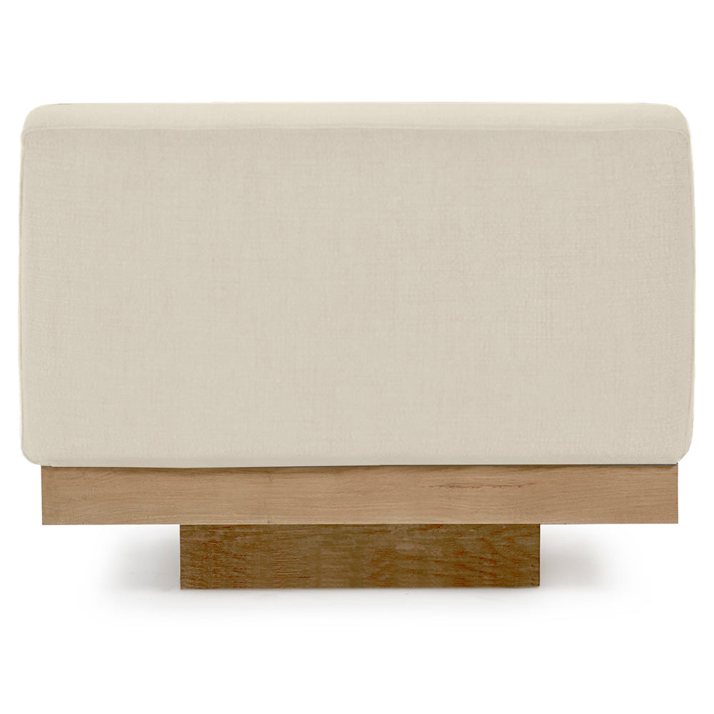 Rudolph Outdoor 1 Seater Bench - Chalk Cushions, Teak Base
