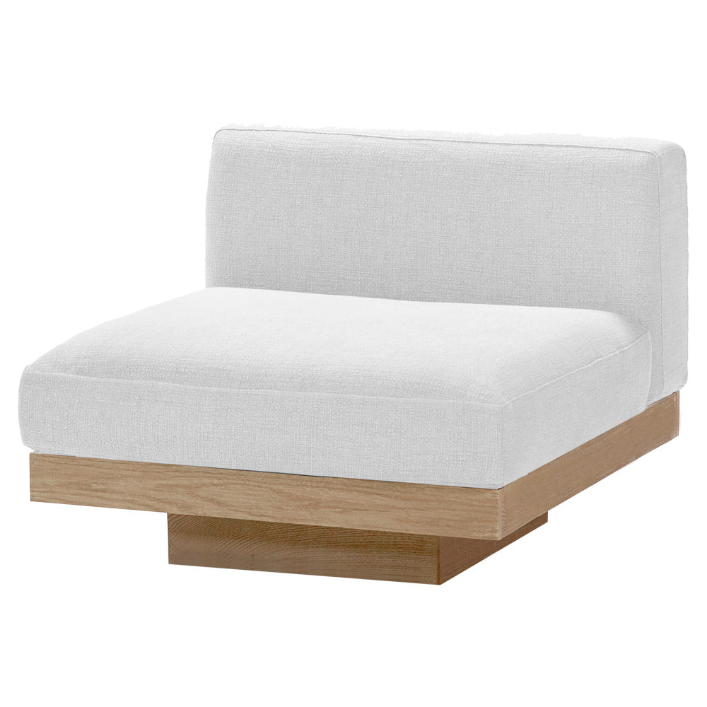 Rudolph Outdoor 1 Seater Bench - White Cushions, Teak Base
