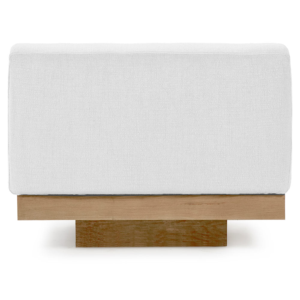 Rudolph Outdoor 1 Seater Bench - White Cushions, Teak Base
