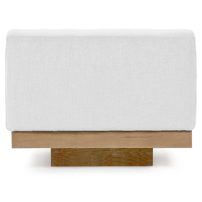 Rudolph Outdoor 1 Seater Bench - White Cushions, Teak Base