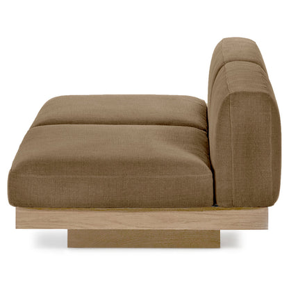 Rudolph Outdoor 2 Seater Bench Sofa - Camel Cushions, Teak Base