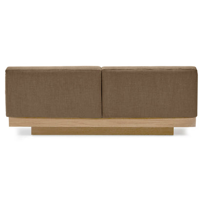 Rudolph Outdoor 2 Seater Bench Sofa - Camel Cushions, Teak Base