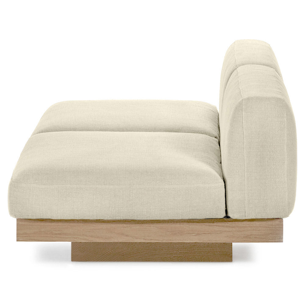 Rudolph Outdoor 2 Seater Bench Sofa - Chalk Cushions, Teak Base