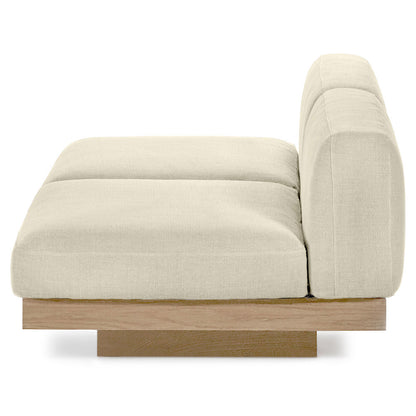 Rudolph Outdoor 2 Seater Bench Sofa - Chalk Cushions, Teak Base