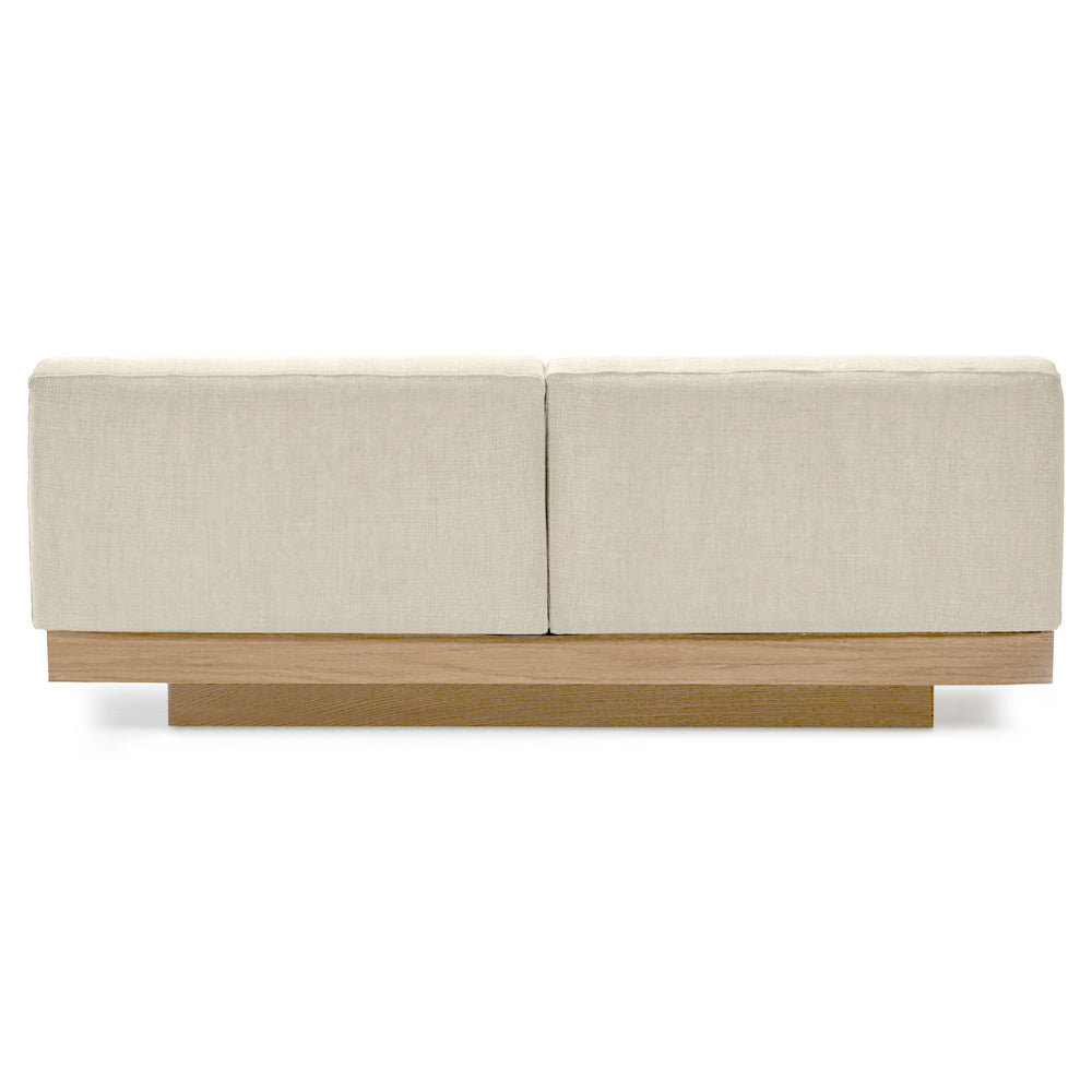 Rudolph Outdoor 2 Seater Bench Sofa - Chalk Cushions, Teak Base