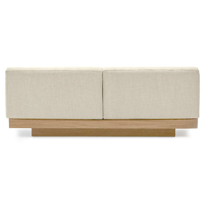 Rudolph Outdoor 2 Seater Bench Sofa - Chalk Cushions, Teak Base