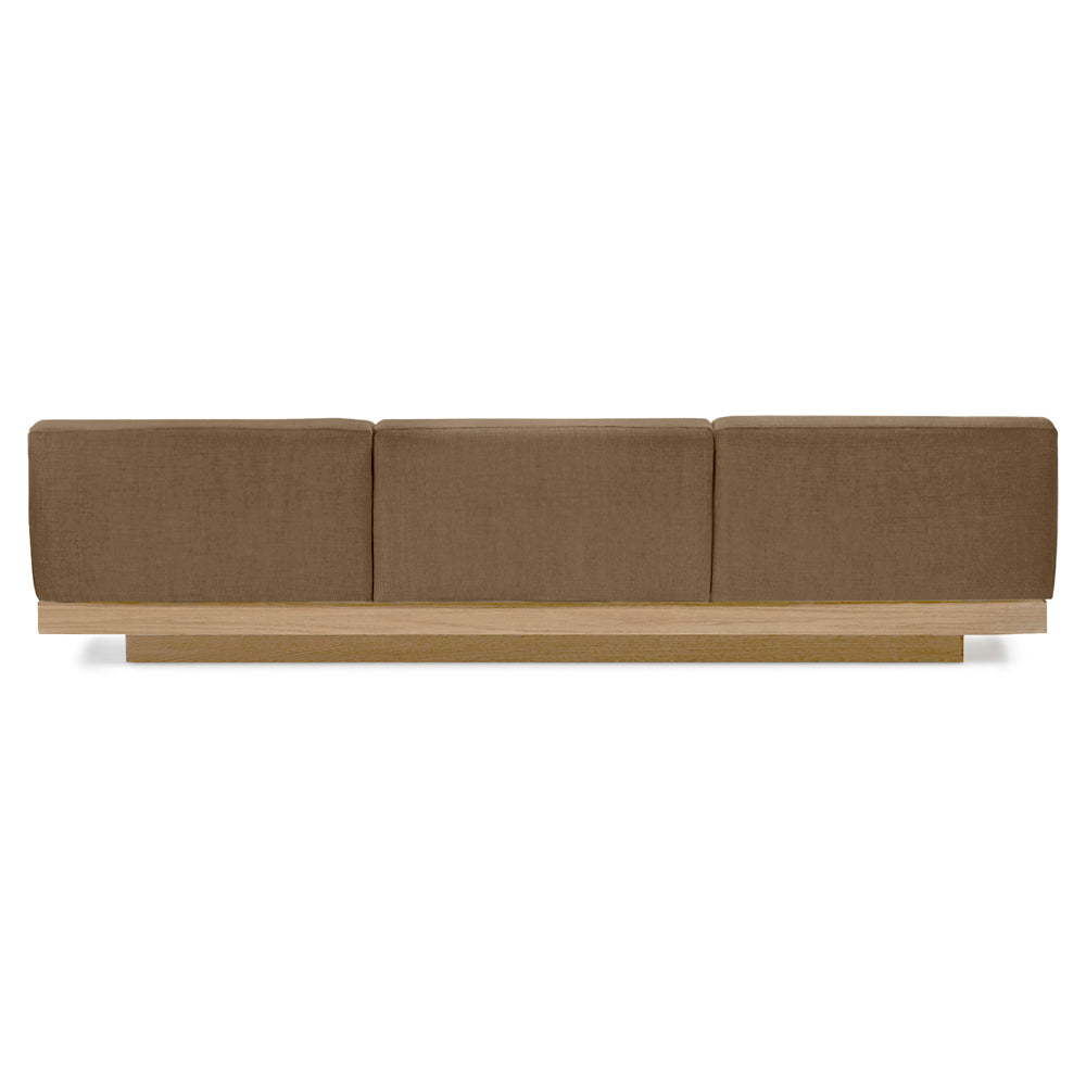 Rudolph Outdoor 3 Seater Bench Sofa - Camel Cushions, Teak Base