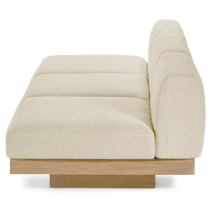 Rudolph Outdoor 3 Seater Bench Sofa - Chalk Cushions, Teak Base