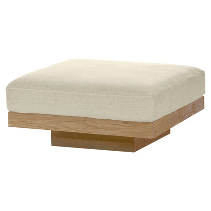 Rudolph Outdoor Ottoman - Chalk Cushions, Teak Base