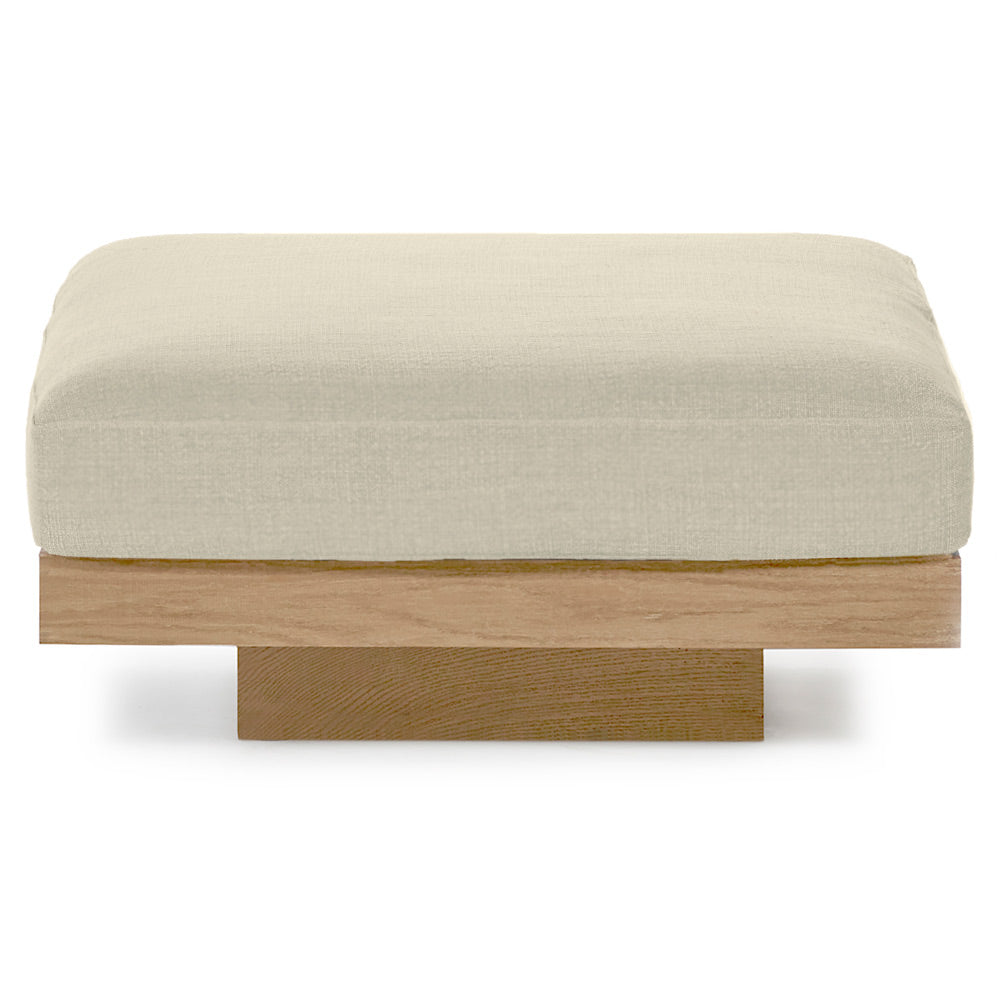 Rudolph Outdoor Ottoman - Chalk Cushions, Teak Base