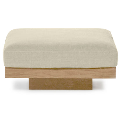 Rudolph Outdoor Ottoman - Chalk Cushions, Teak Base