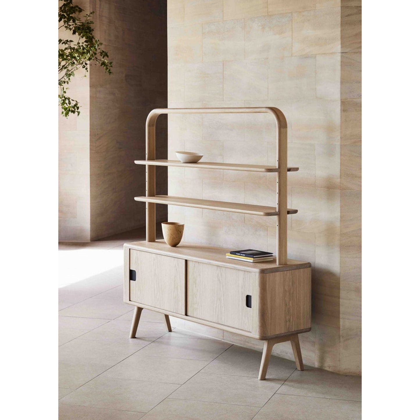 Sage Credenza With Shelves - Oak