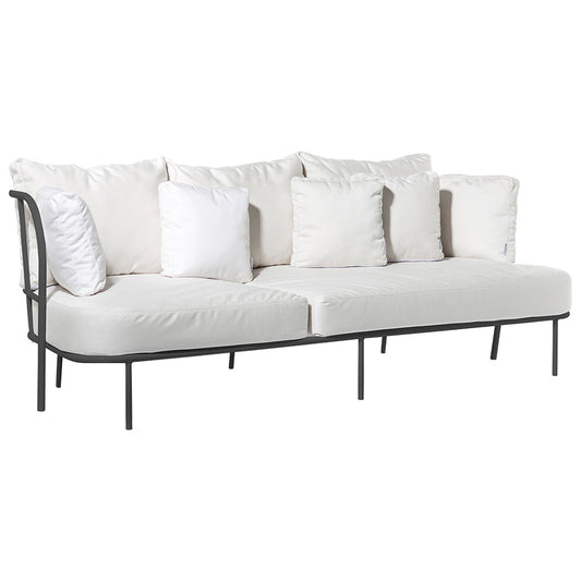 Salto Outdoor Sofa - Grayish White Cushions, Charcoal Gray Frame