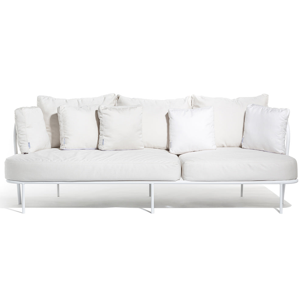 Salto Outdoor Sofa - Grayish White Cushions, Light Gray Frame