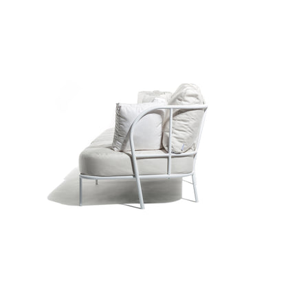 Salto Outdoor Sofa - Grayish White Cushions, Light Gray Frame
