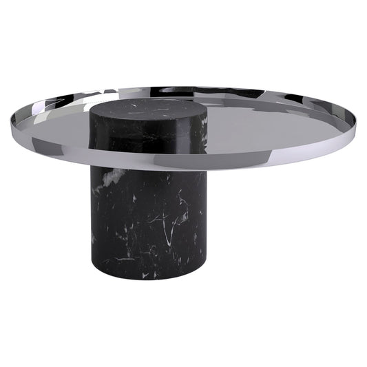 Salute Low Coffee Table - Polished Steel