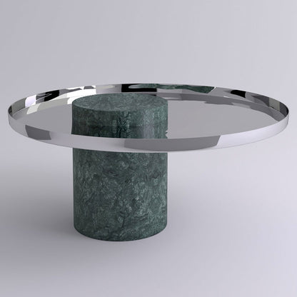 Salute Low Coffee Table - Polished Steel