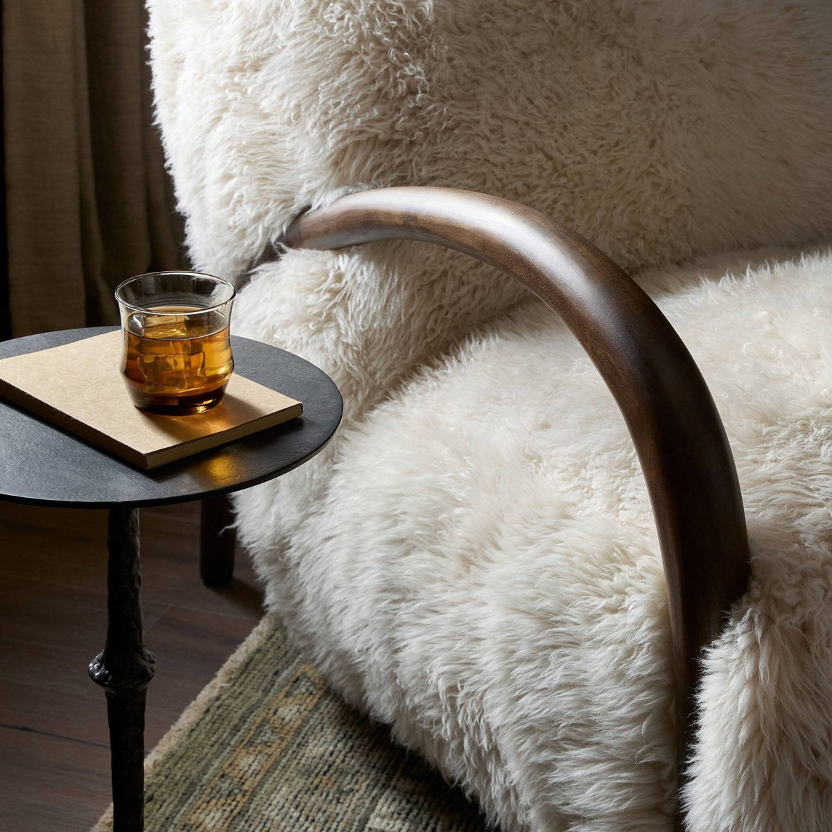 Sandro Chair - Champagne Mongolian Fur