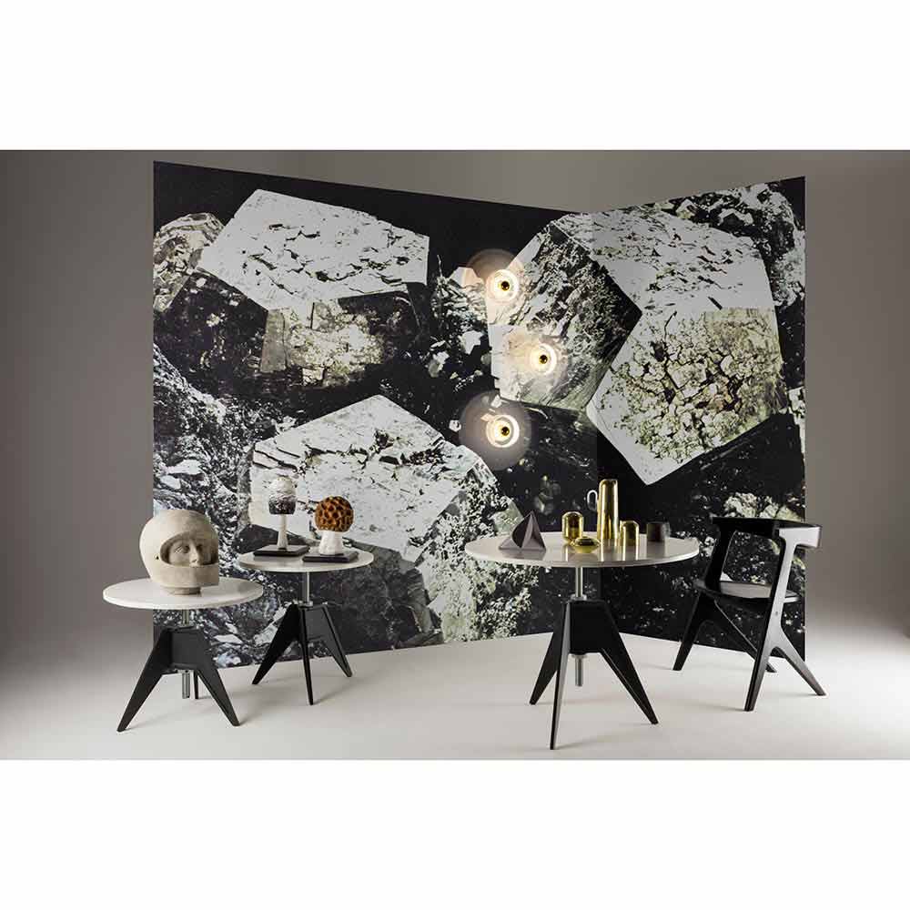 Screw Large Round Cafe Table - White Marble