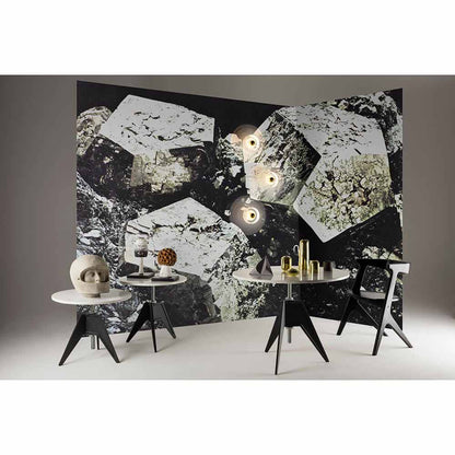 Screw Large Round Cafe Table - White Marble
