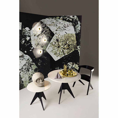 Screw Large Round Cafe Table - White Marble