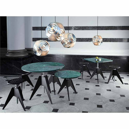 Screw Large Round Cafe Table - White Marble