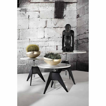 Screw Large Round Cafe Table - White Marble