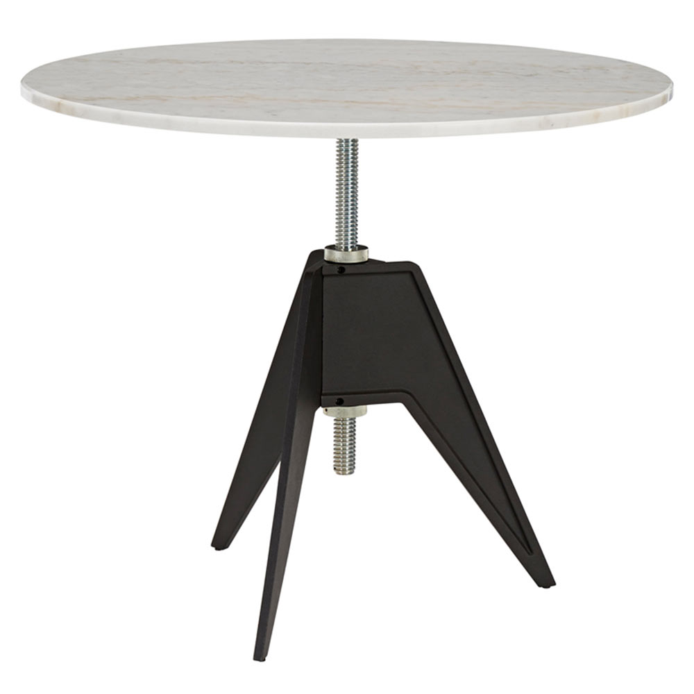Screw Large Round Cafe Table - White Marble