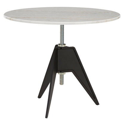 Screw Large Round Cafe Table - White Marble