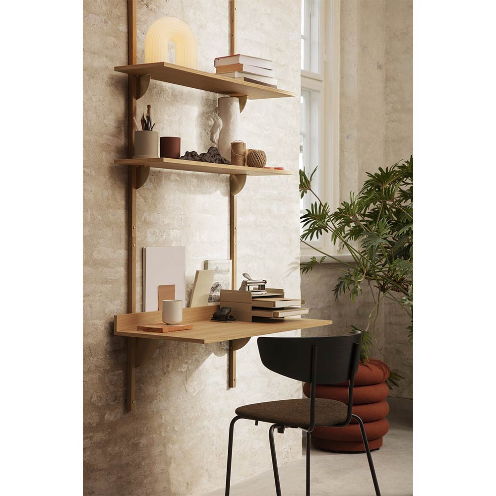 Sector Desk - Oak, Brass