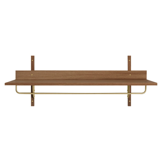 Sector Rack Shelf - Smoked Oak, Brass