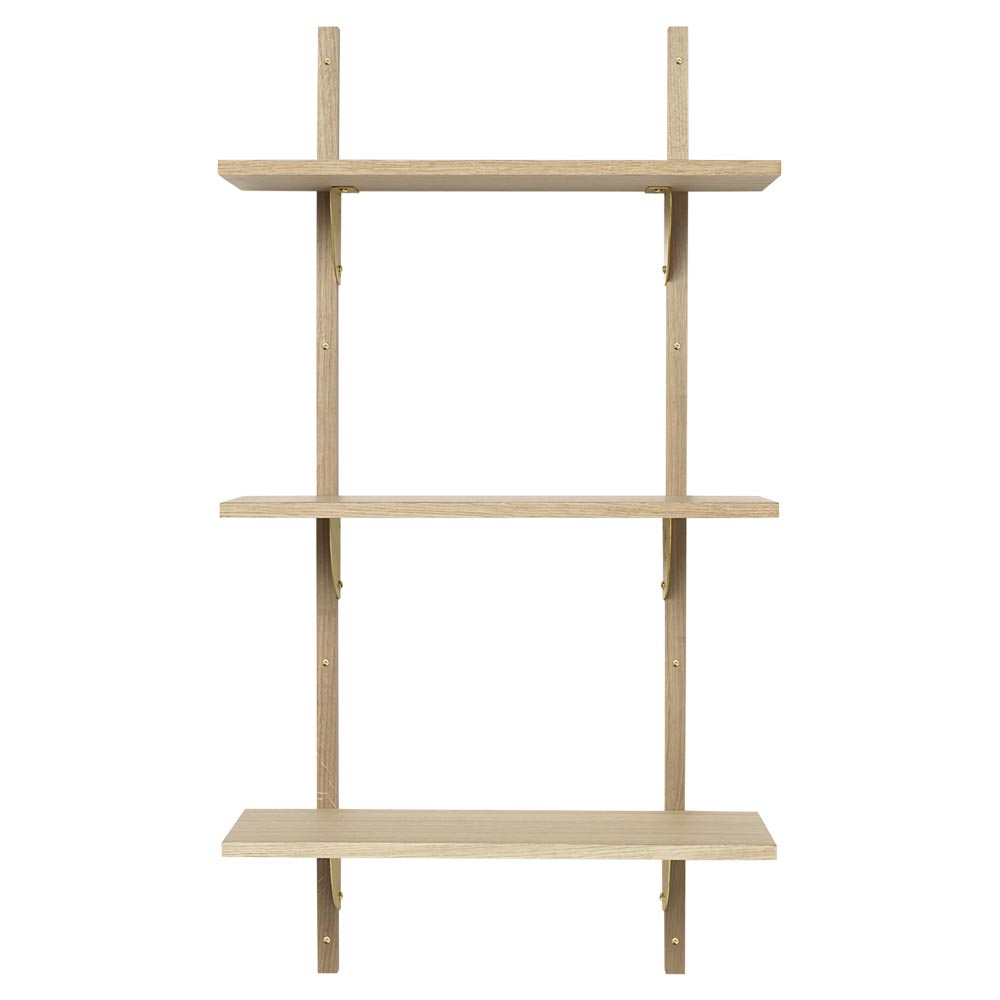 Sector Triple Narrow - Natural Oak, Brass