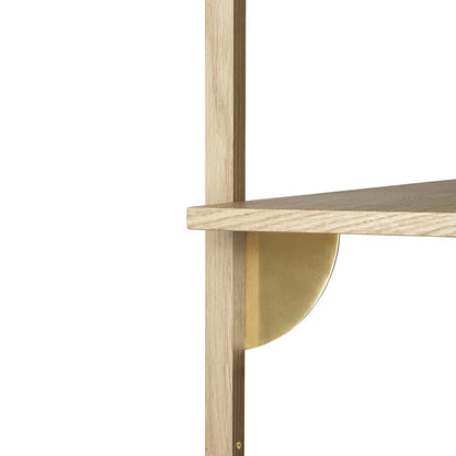 Sector Triple Narrow - Natural Oak, Brass