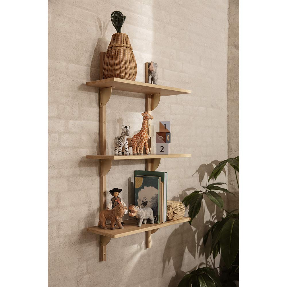 Sector Triple Narrow - Natural Oak, Brass