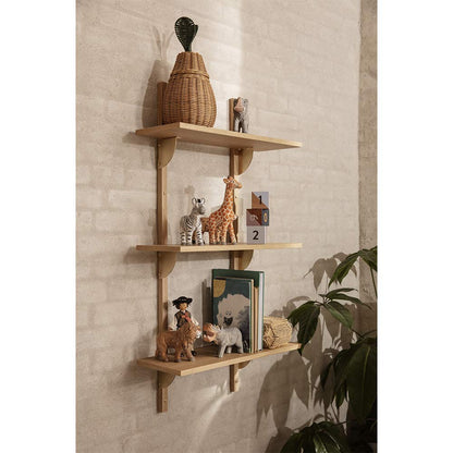 Sector Triple Narrow - Natural Oak, Brass