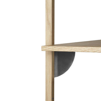 Sector Triple Wide - Natural Oak, Black Brass