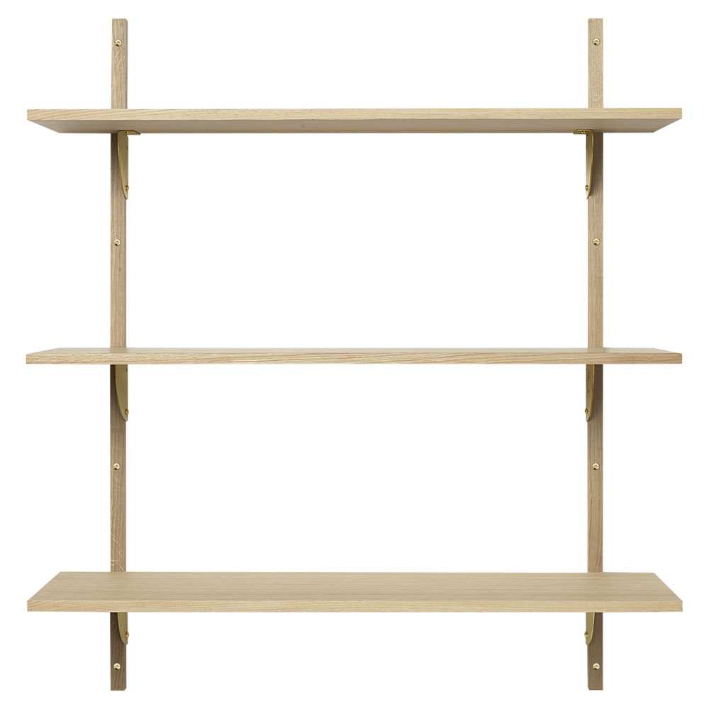 Sector Triple Wide - Natural Oak, Brass