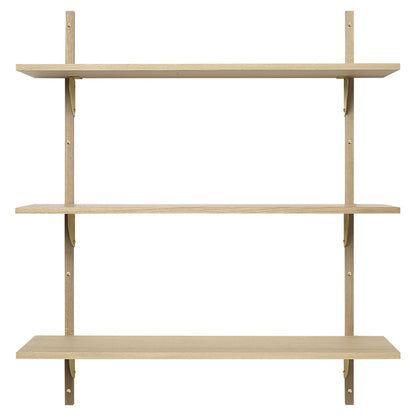 Sector Triple Wide - Natural Oak, Brass