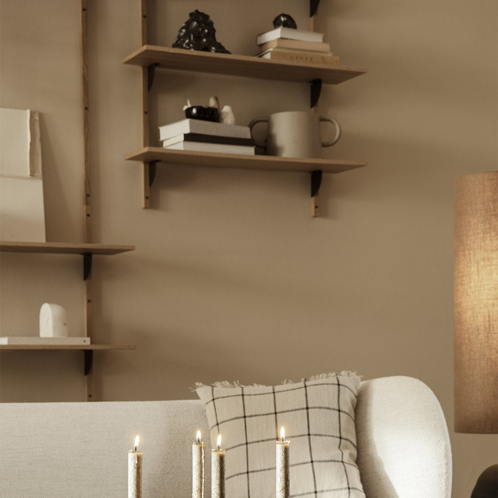 Sector Triple Wide - Natural Oak, Brass