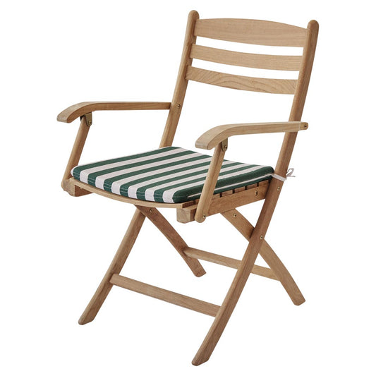 Selandia Outdoor Armchair Seat Cushion - Light Apricot/Dark Green Stripe