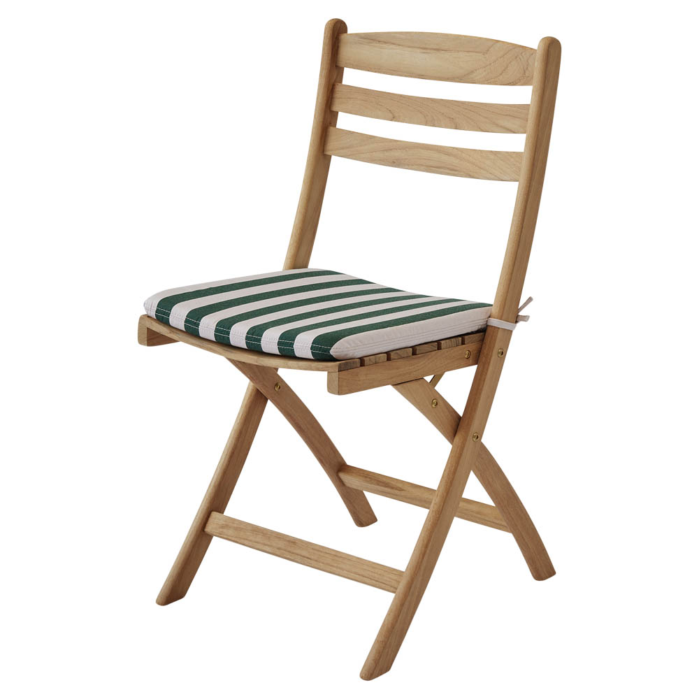 Selandia Outdoor Chair Seat Cushion - Light Apricot/Dark Green Stripe