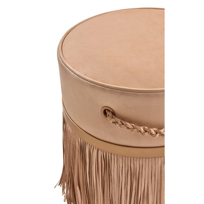 Revoar Ottoman With Fringes - 18"W