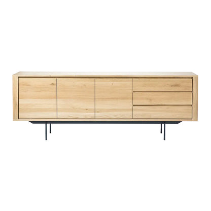 Shadow Sideboard - 3 Doors, 3 Drawers, Oak, Black Metal Legs