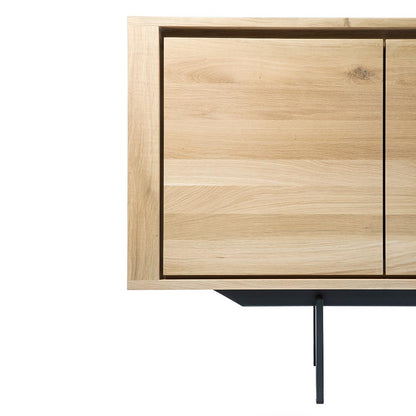 Shadow Sideboard - 3 Doors, 3 Drawers, Oak, Black Metal Legs