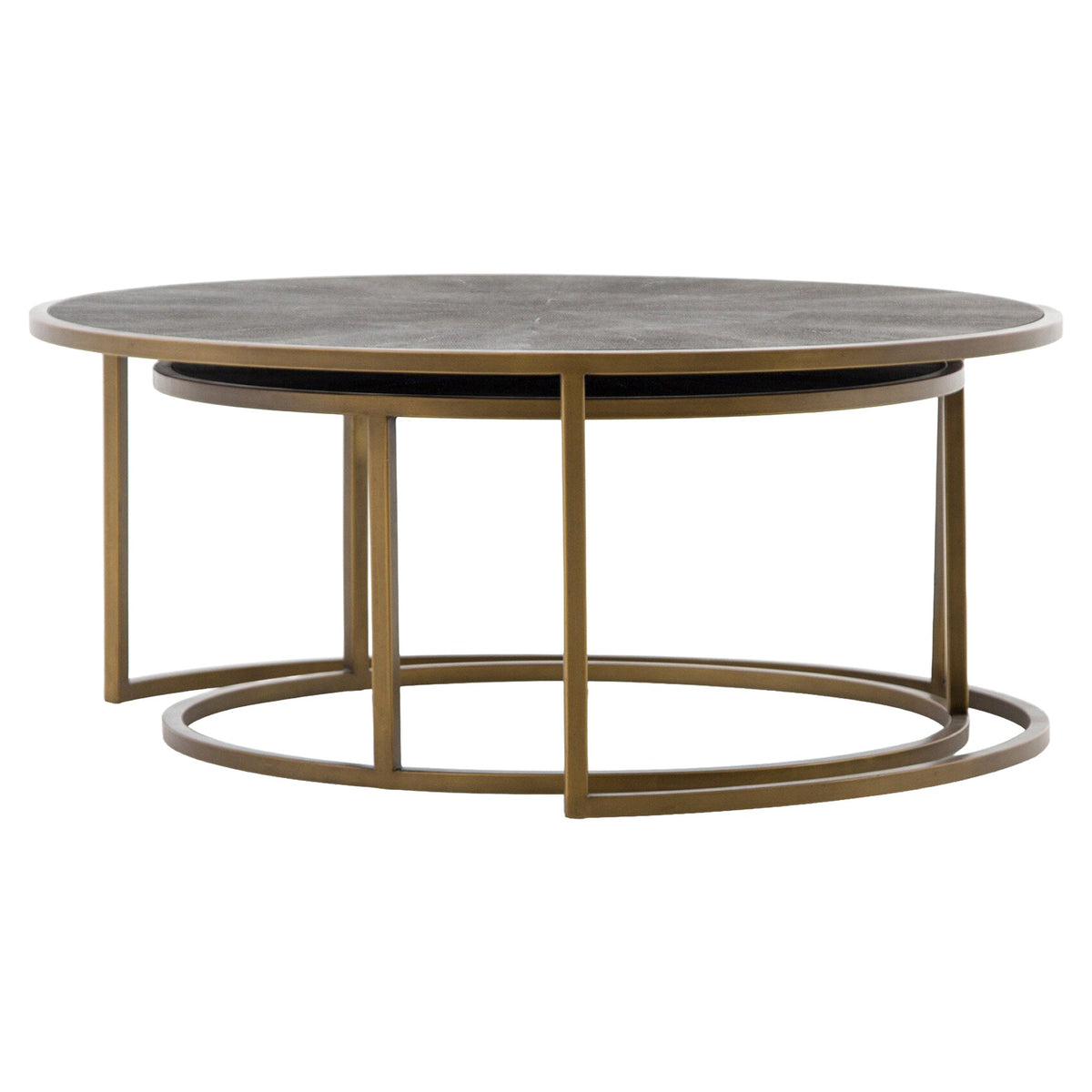 Shagreen Nesting Coffee Table - Gray Shagreen