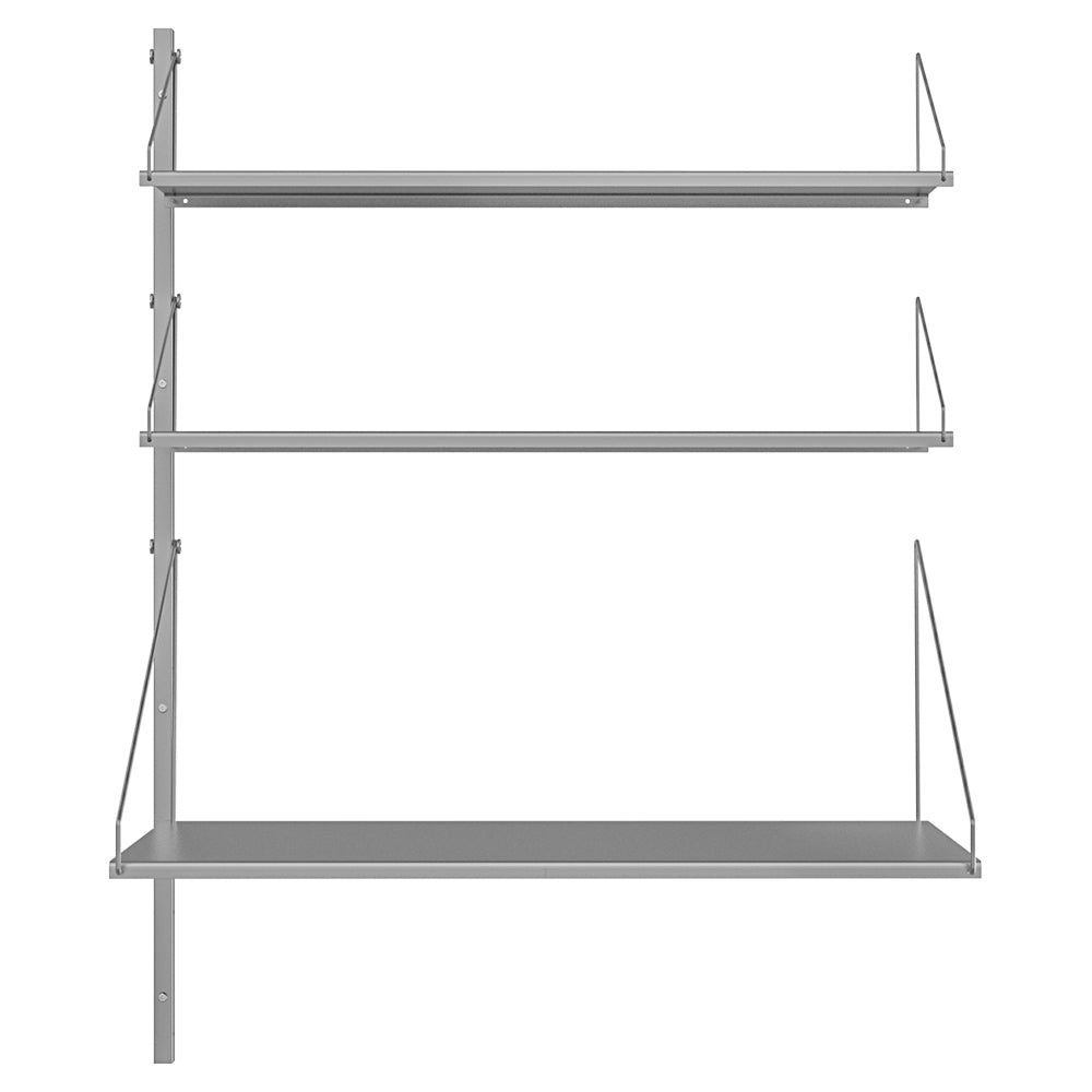 Shelf Library Add-on Desk Section - 31.99"W x 42.67"H, Stainless Steel